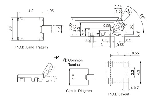 車載ETC檢測開關尺寸規格圖 車載ETC檢測開關尺寸規格圖