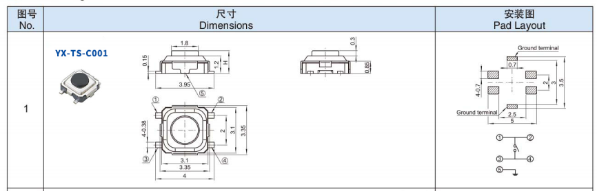3*3鴻蒙開發主板上的輕觸開關
